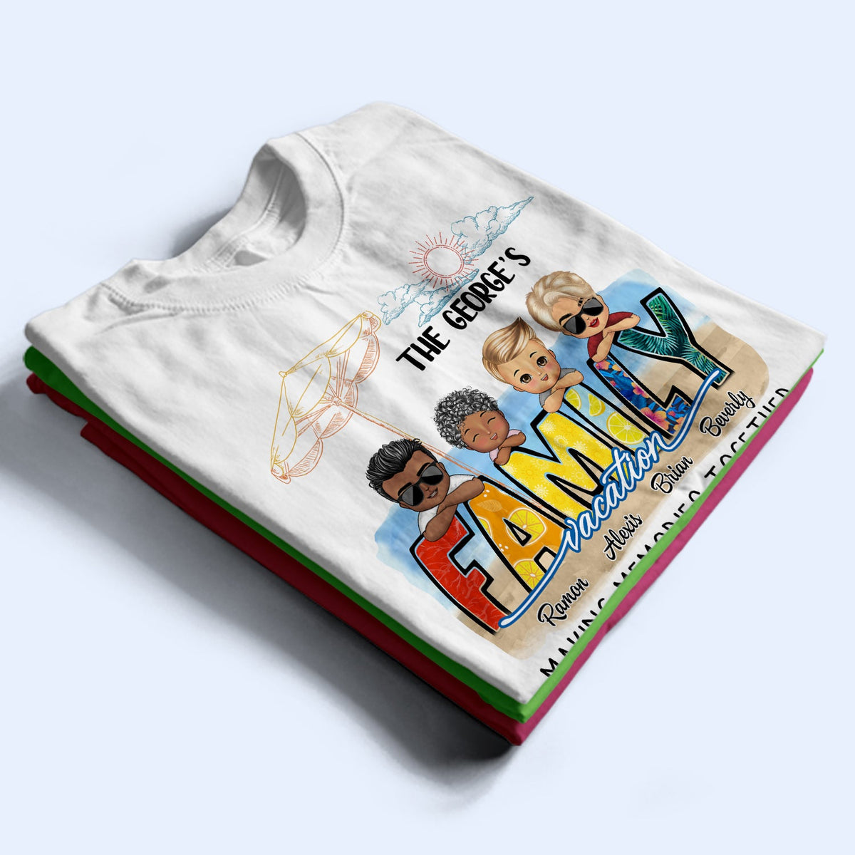 Vacances en famille : créez des souvenirs ensemble - Cadeau d'anniversaire, de voyage pour grand-mère, grand-père, maman, papa, article assorti pour un voyage en famille - T-shirt personnalisé