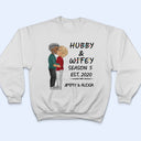 Hubby And Wifey Seasons Chibi Kissing Couple Sideview - Birthday, Anniversary Gift For Spouse, Lover, Husband, Wife, Boyfriend, Girlfriend - Personalized T Shirt