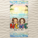 Beach Nana Title - Birthday, Loving Gift For Mom, Mother, Mama, Grandma, Grandmother - Personalized Beach Towel