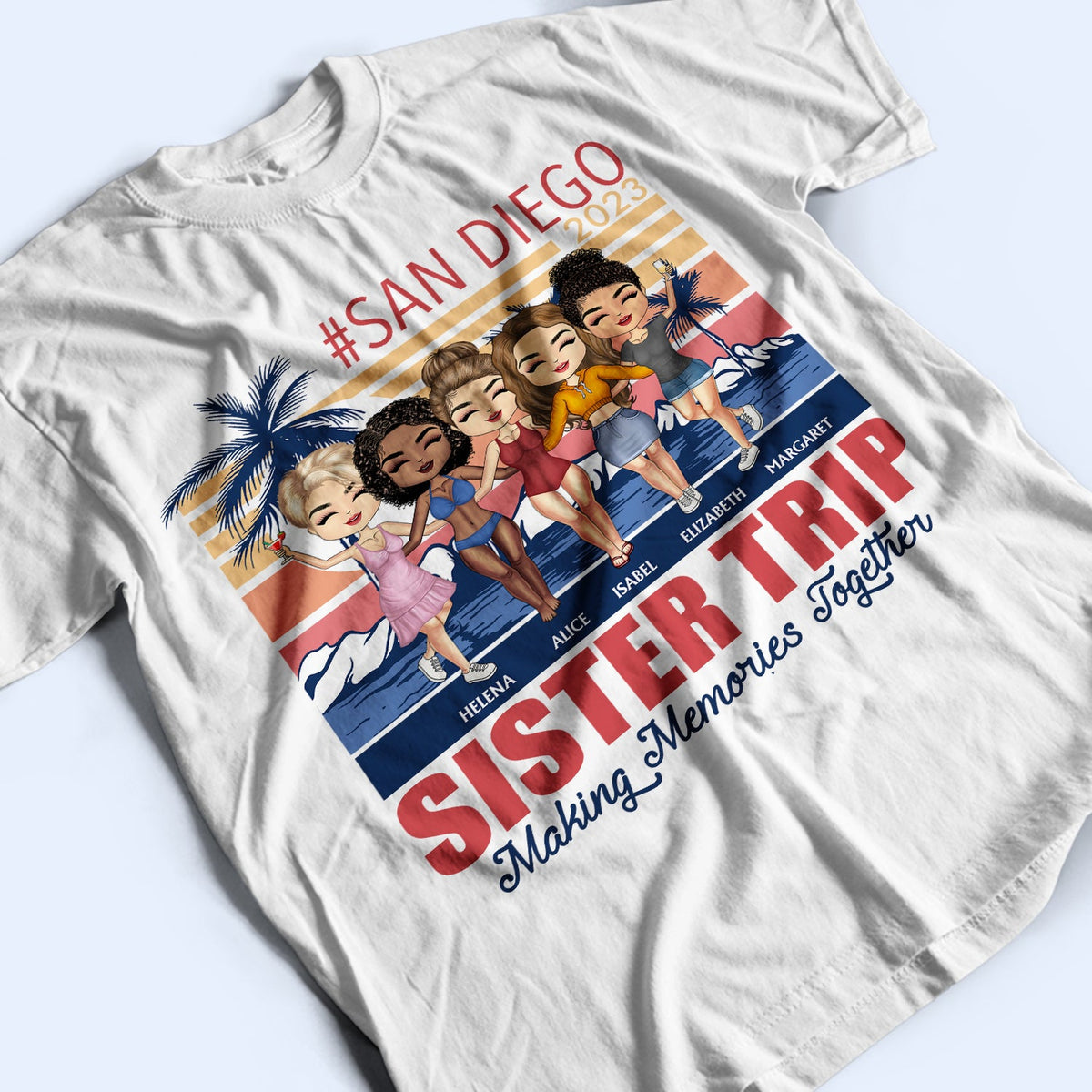 Meilleurs amis en famille, voyage entre filles, création de souvenirs ensemble - Cadeau d'anniversaire, de voyage, de vacances pour amis, famille, frères et sœurs, sœurs - T-shirt personnalisé