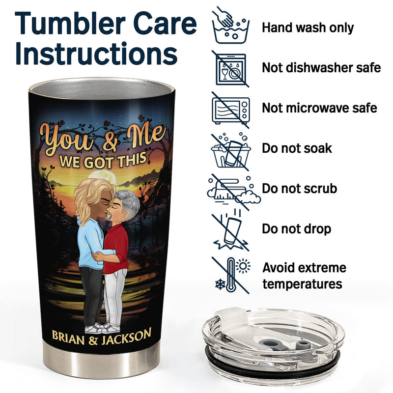 Couple Chibi s'embrassant vue latérale J'aimerais que je remonte le temps - Cadeau d'anniversaire, d'amour, d'anniversaire pour conjoint, mari, épouse, petit ami, petite amie - Gobelet personnalisé