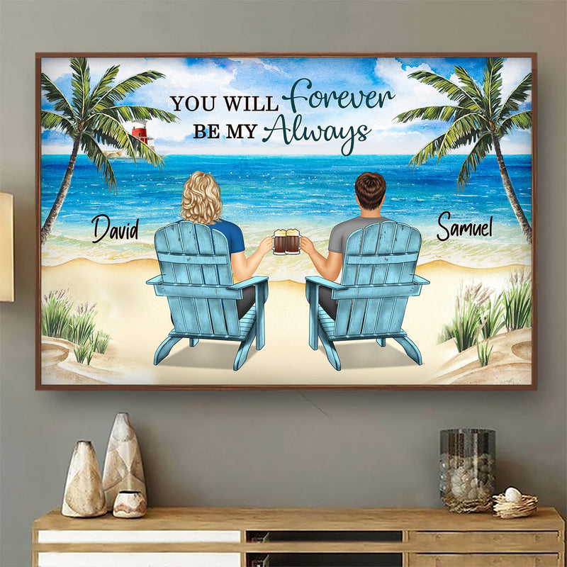 You & Me We Got This Back View Couple Sitting Beach Landscape - Birthday, Anniversary Gift For Husband, Wife, Parents, Wall Decor - Personalized Poster