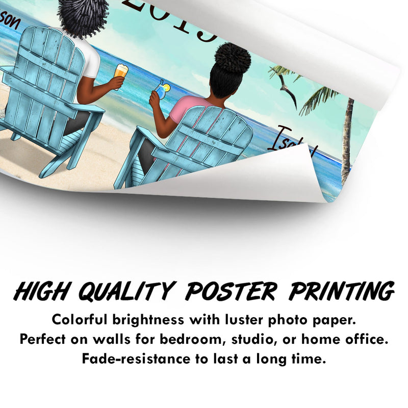 You & Me We Got This Back View Couple Sitting Beach Landscape - Birthday, Anniversary Gift For Husband, Wife, Parents, Wall Decor - Personalized Poster