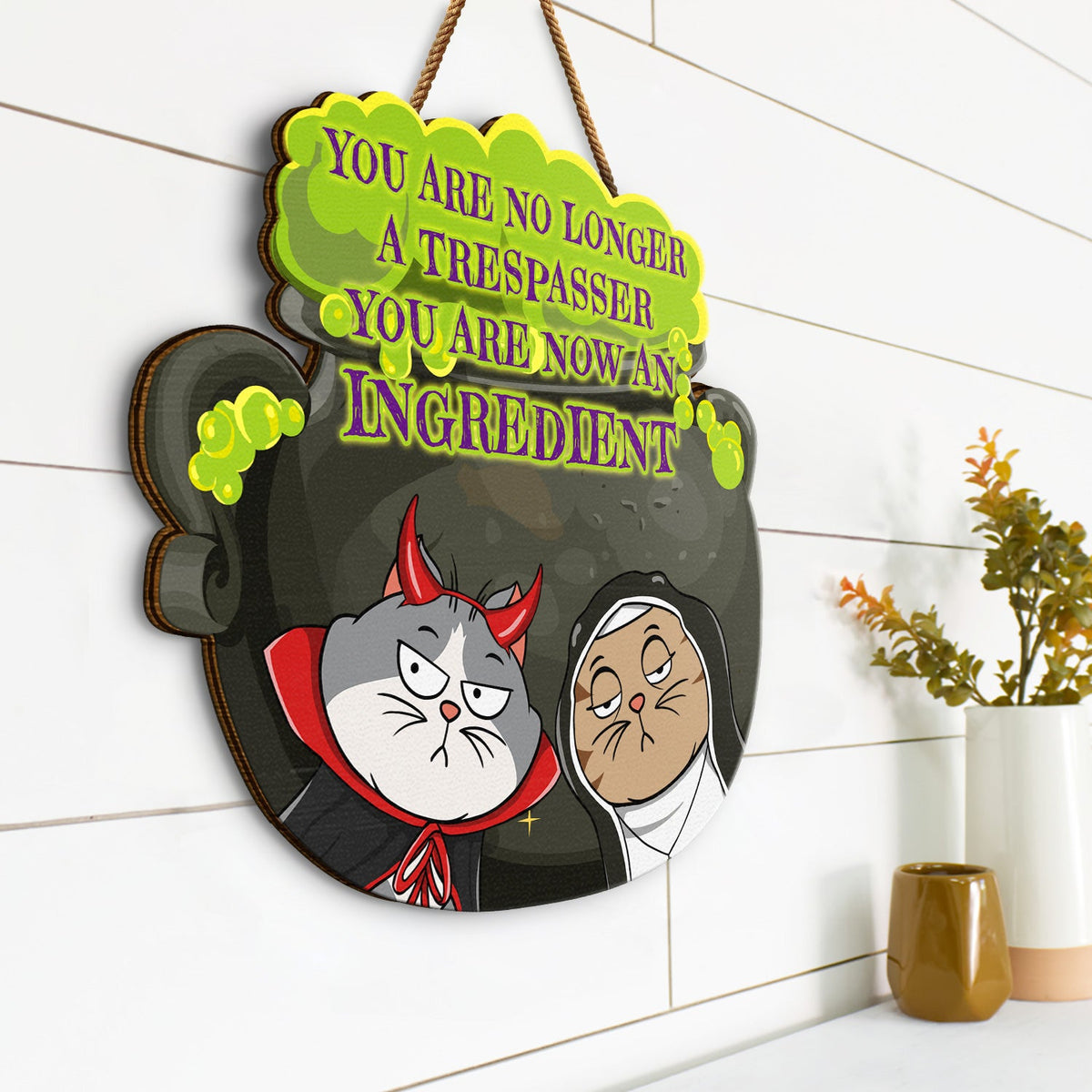 You Are Now An Ingredient - Halloween, Home Decor, Funny Gift For Cat Lovers, Cat Mom, Cat Dad - Personalized Custom Shaped Wood Sign