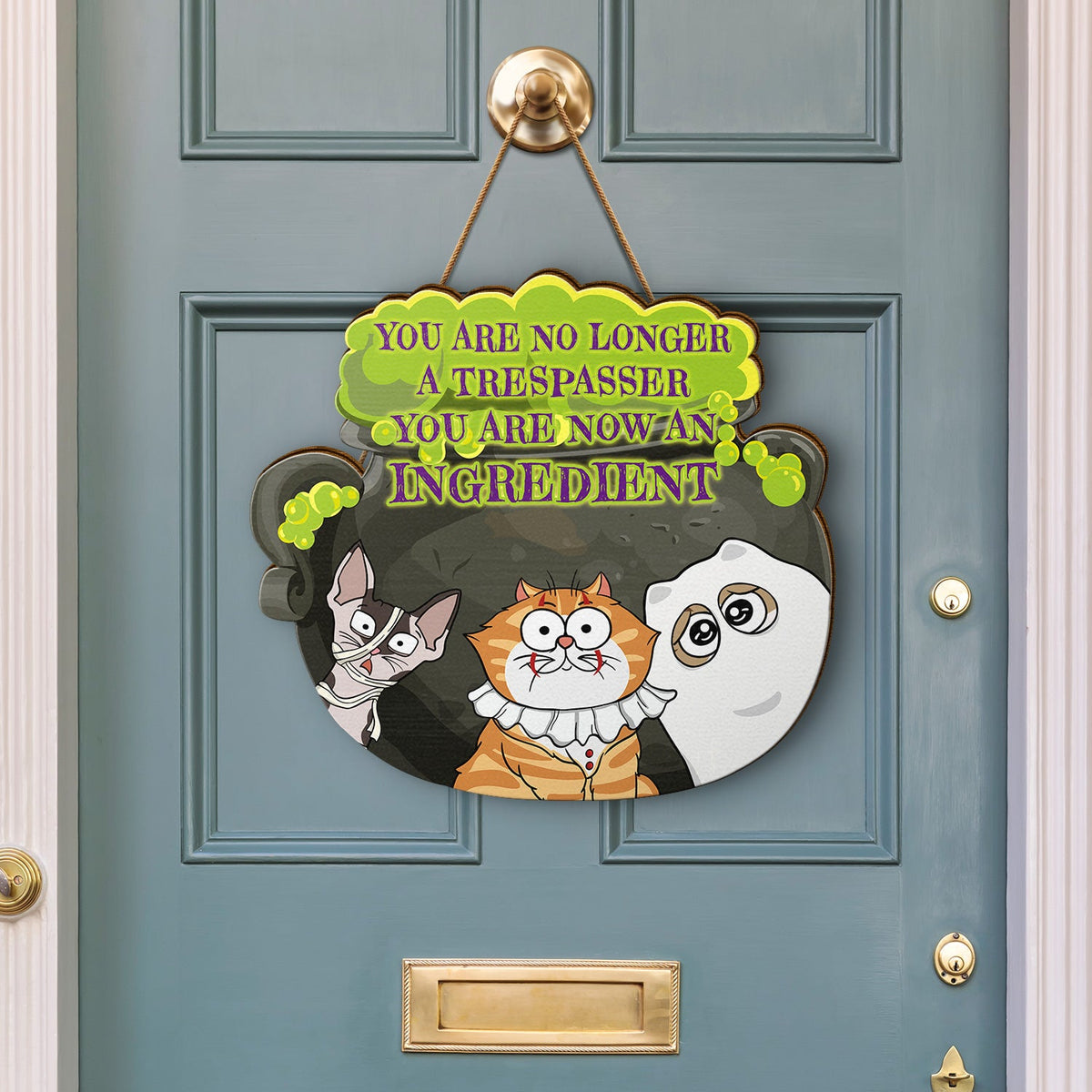 You Are Now An Ingredient - Halloween, Home Decor, Funny Gift For Cat Lovers, Cat Mom, Cat Dad - Personalized Custom Shaped Wood Sign