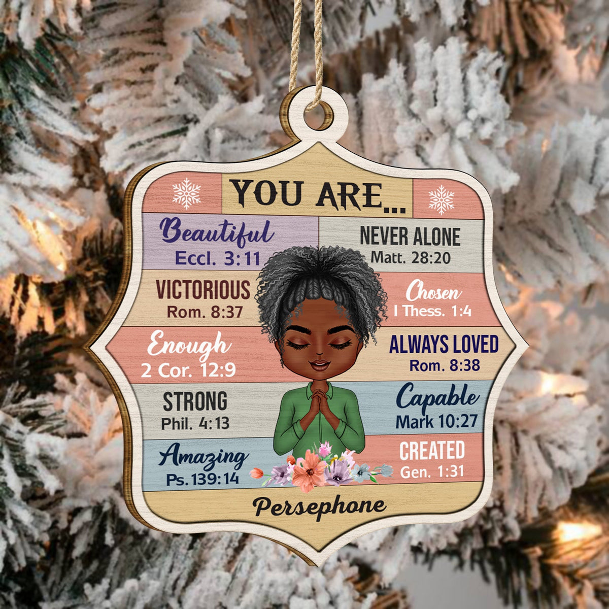 You Are Beautiful, Never Alone, Victorious, Chosen - Christmas Gift For Woman - Personalized Custom Shaped Wooden Ornament