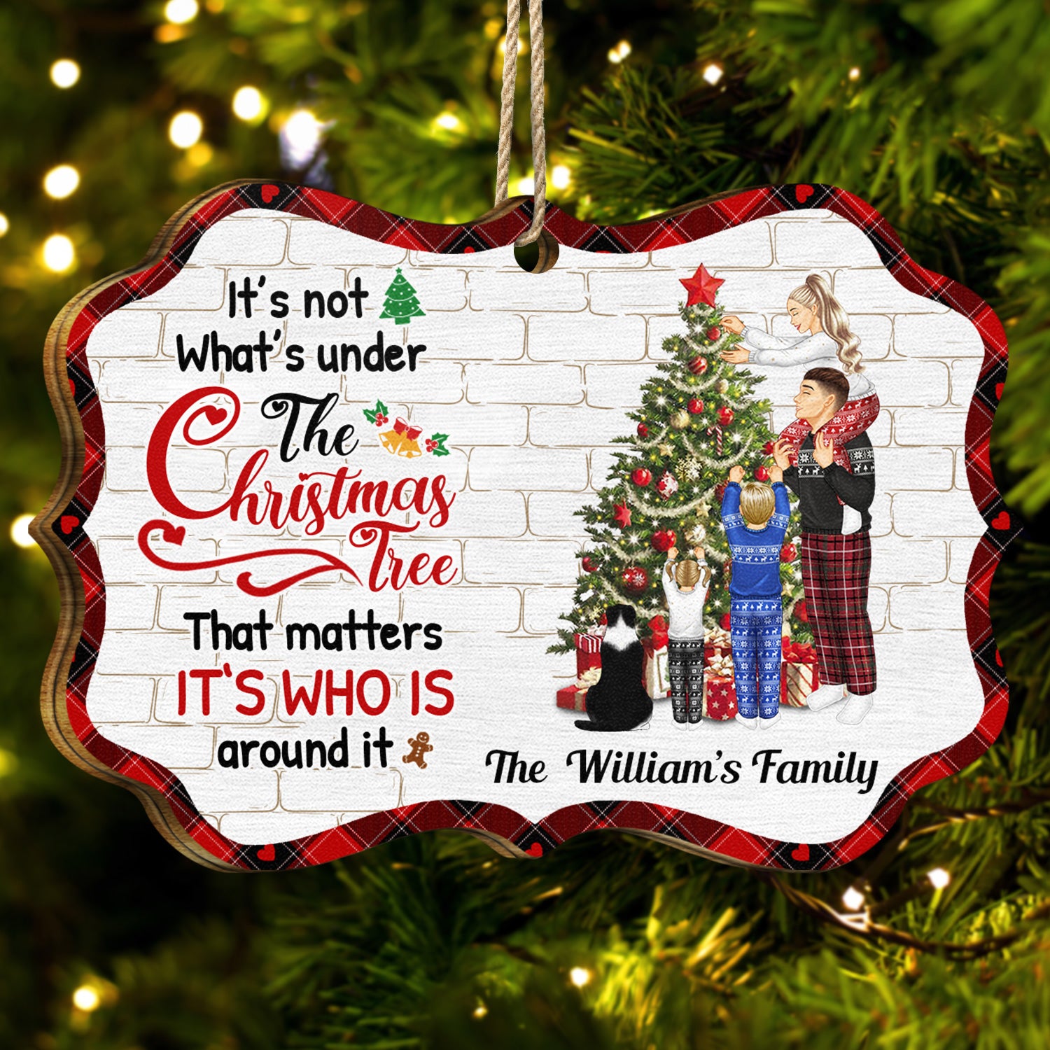 It's Not What's Under The Christmas Tree - Gift For Parents, Couples, Pet Lovers - Personalized Medallion Wooden Ornament
