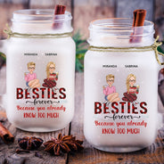 Parce que vous en savez déjà trop - Cadeau de Noël pour meilleur ami, collègue, frère ou sœur - Tasse Mason Jar personnalisée avec paille