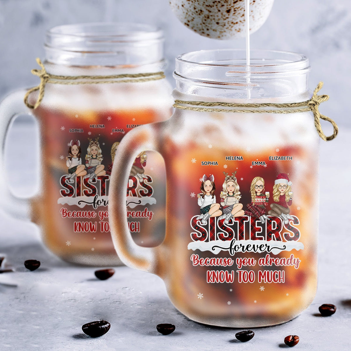 Parce que vous en savez déjà trop - Cadeau de Noël pour meilleur ami, collègue, frère ou sœur - Tasse Mason Jar personnalisée avec paille