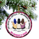 Our Memories Are Countless, Our Friendship Is Endless Pink - Christmas Gifts For Besties, Soul Sisters - Personalized Circle Ceramic Ornament
