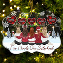 Five Hearts One Sisterhood - Christmas Gifts For Sisters, Besties - Personalized Medallion Acrylic Ornament