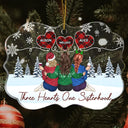 Five Hearts One Sisterhood - Christmas Gifts For Sisters, Besties - Personalized Medallion Acrylic Ornament