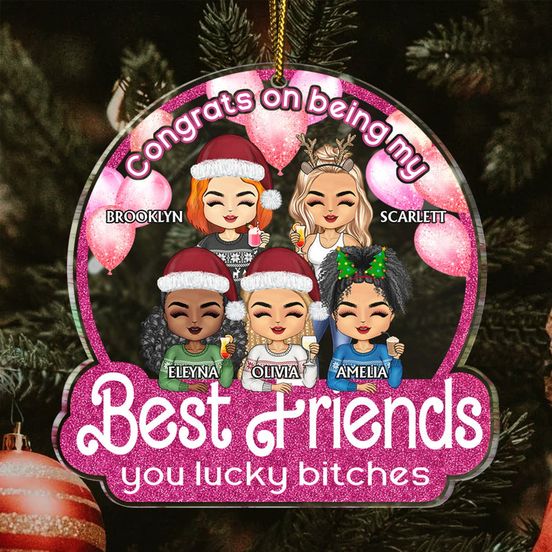 Félicitations pour être devenu mon meilleur ami Chibi - Cadeaux de Noël pour les meilleurs amis - Décoration acrylique personnalisée en forme personnalisée