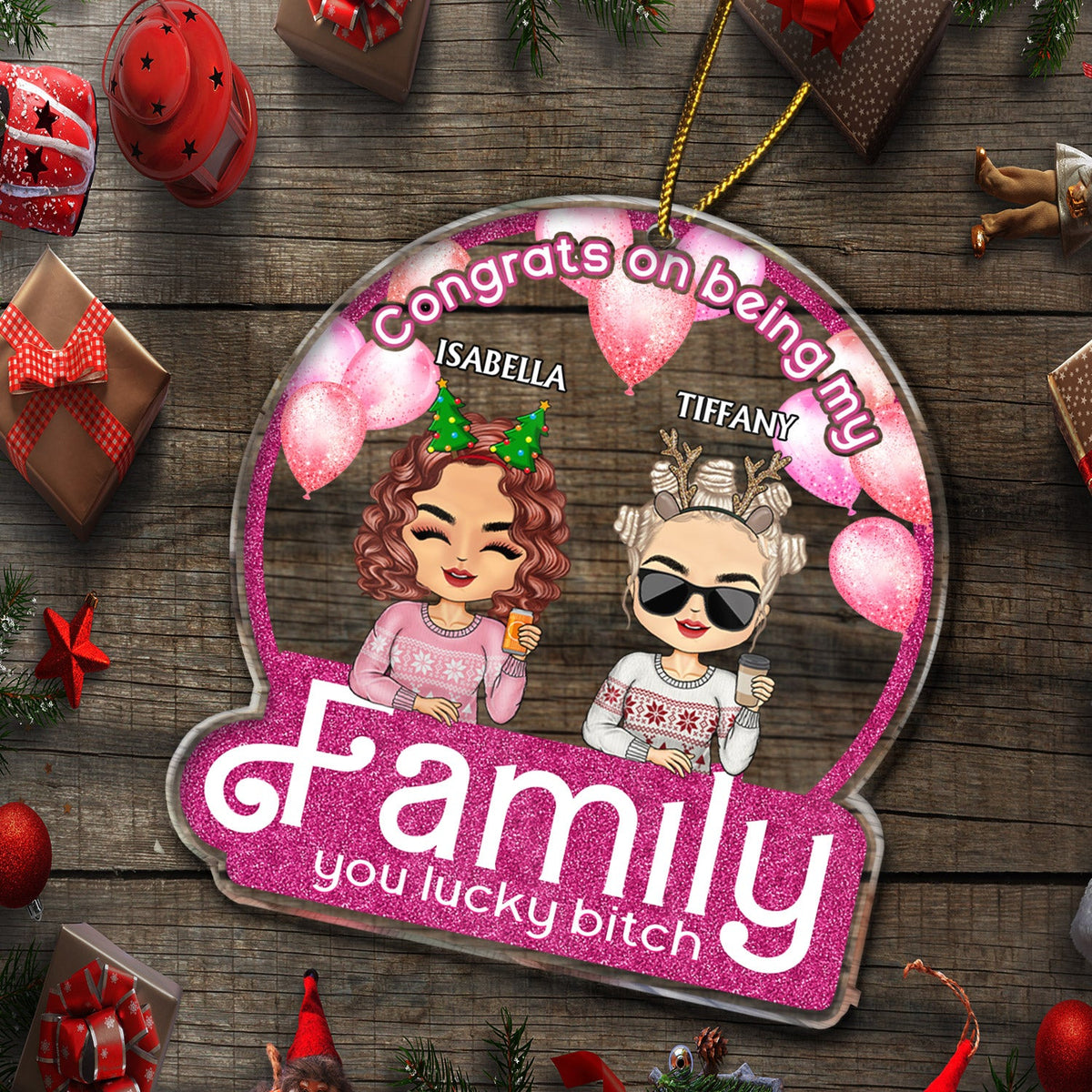 Félicitations pour être devenu mon meilleur ami Chibi - Cadeaux de Noël pour les meilleurs amis - Décoration acrylique personnalisée en forme personnalisée