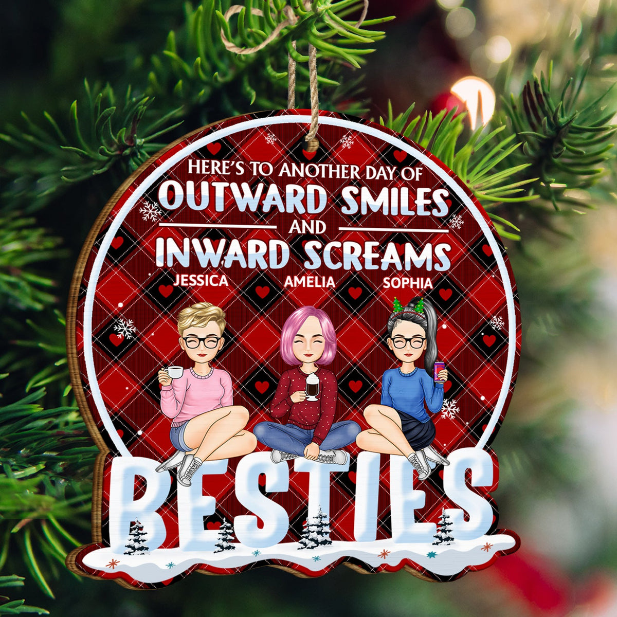 Work Made Us Colleagues But Our Potty Mouth - Christmas Gift For Coworker, Bestie, Best Friend - Personalized Custom Shaped Wooden Ornament