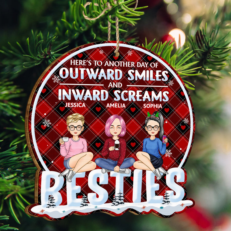 Work Made Us Colleagues But Our Potty Mouth - Christmas Gift For Coworker, Bestie, Best Friend - Personalized Custom Shaped Wooden Ornament