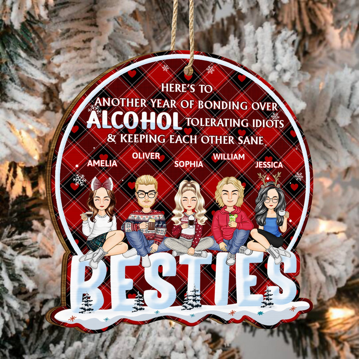 Work Made Us Colleagues But Our Potty Mouth - Christmas Gift For Coworker, Bestie, Best Friend - Personalized Custom Shaped Wooden Ornament