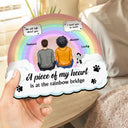 A Piece Of My Heart, Dog, Cat - Memorial Gift For Pet Lover - Personalized 2-Layered Wooden Plaque With Stand