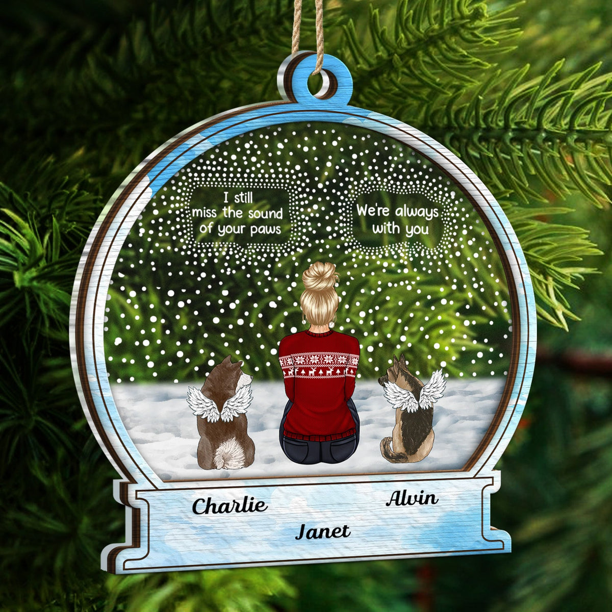 I Miss You, Dog, Cat - Christmas Memorial Gift For Pet Lover - Personalized 2-Layered Mix Ornament