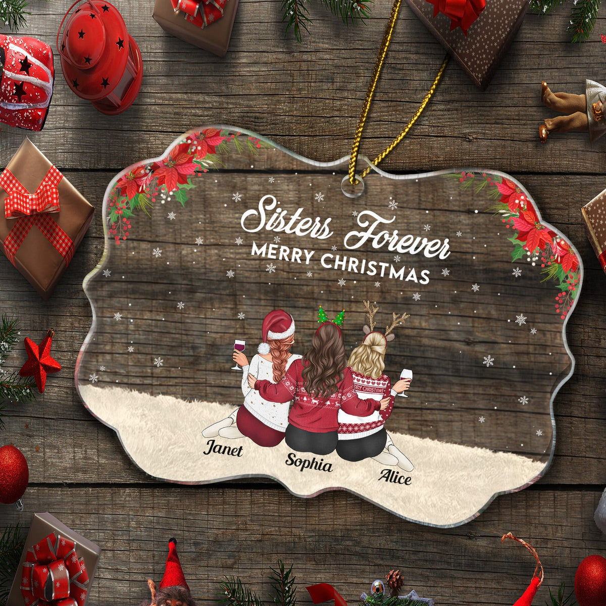 Voici une autre année de liens autour de l'alcool - Cadeau pour meilleure amie, sœur, femme - Ornement médaillon acrylique personnalisé