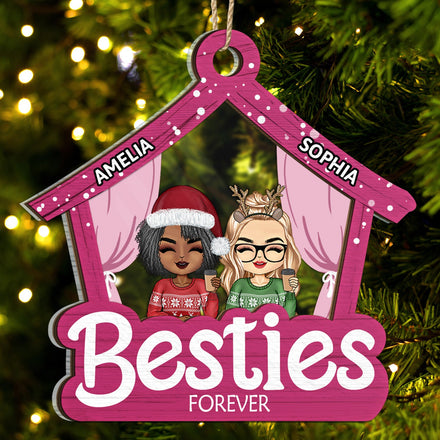 Doll House Chibi Girls - Christmas Gift For Bestie, Sister - Personalized 2-Layered Mix Ornament