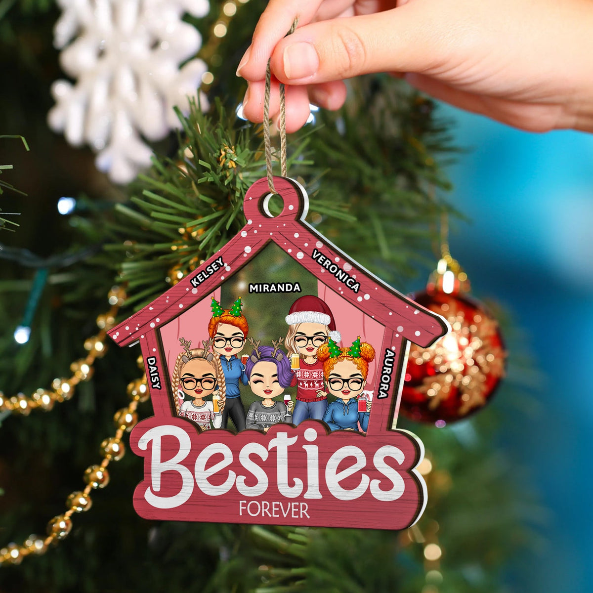 Doll House Chibi Girls - Christmas Gift For Bestie, Sister - Personalized 2-Layered Mix Ornament