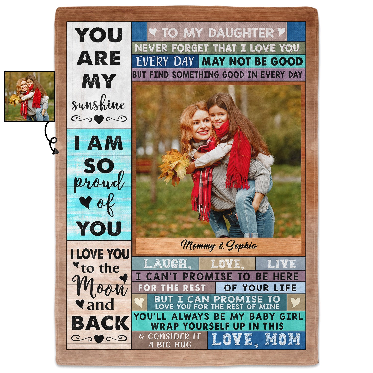 Custom Photo I Am So Proud Of You - Birthday, Loving Gift From Mom To Daughter - Personalized Fleece Blanket