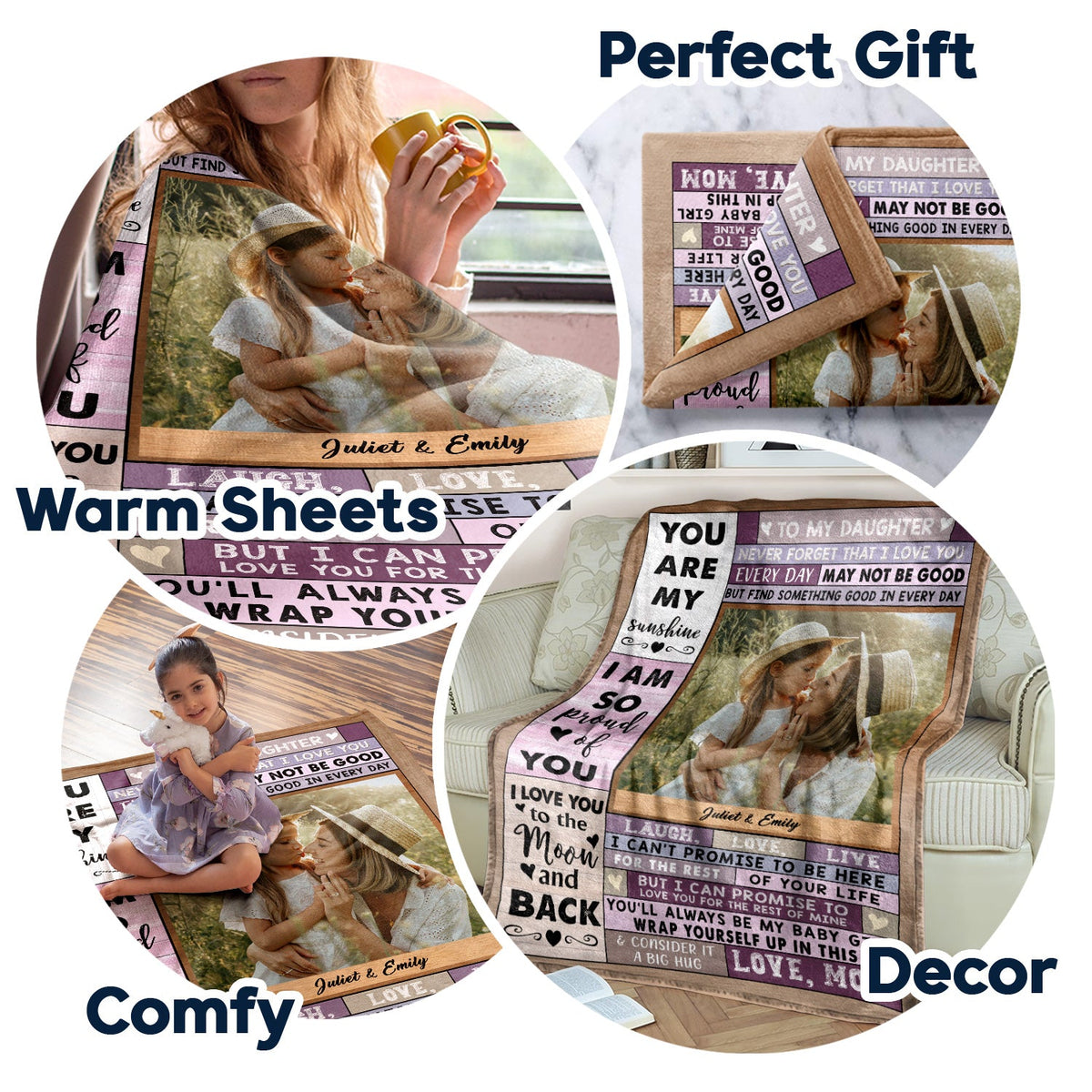 Custom Photo I Am So Proud Of You - Birthday, Loving Gift From Mom To Daughter - Personalized Fleece Blanket