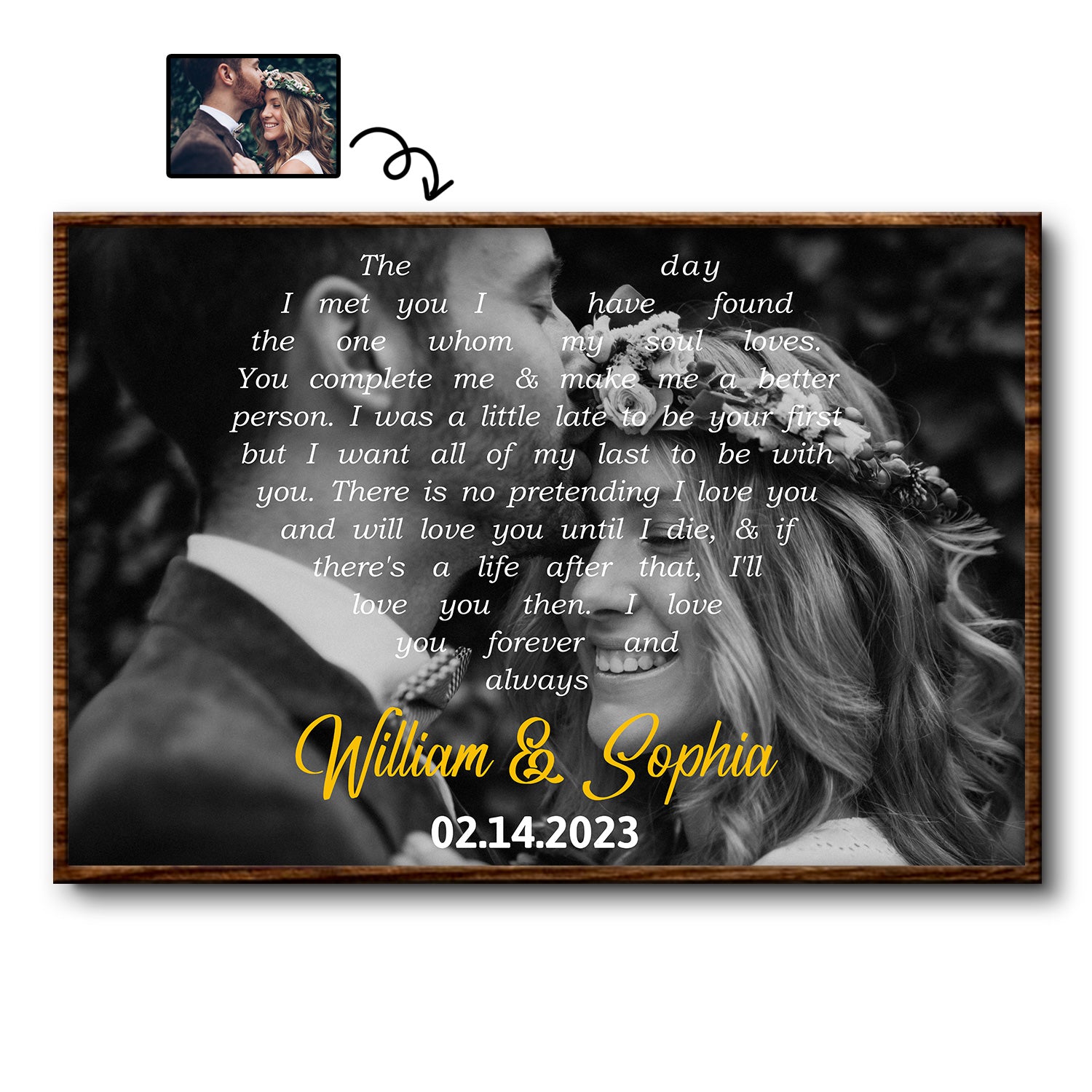 Custom Photo The Day I Met You Black & White - Anniversary Gift For Couples - Personalized Poster