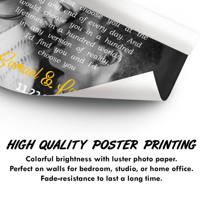 Custom Photo The Day I Met You Black & White - Anniversary Gift For Couples - Personalized Poster