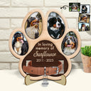 Plaque photo personnalisée en forme de patte - Cadeau commémoratif pour amoureux des chiens, maman de chats ou perte d'animaux - Plaque en bois personnalisée à 2 couches avec support