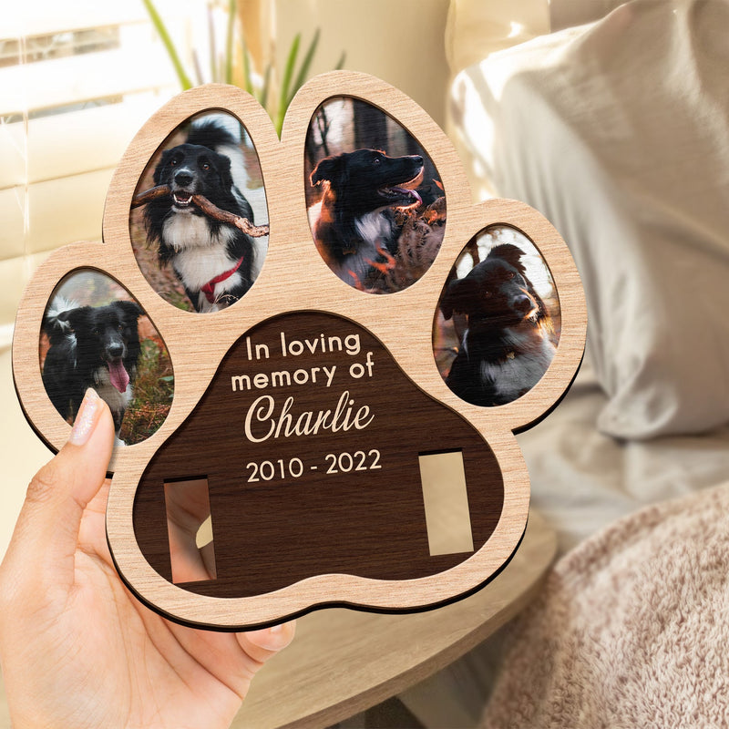 Custom Photo Paw Shape In Loving Memory Memorial Gift For Dog