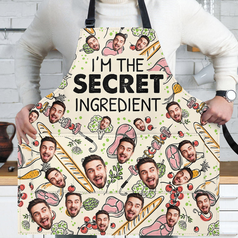 Custom Photo I'm The Secret Ingredient - Birthday, Anniversary, Funny Gift For Men, Husband, Boyfriend, Dad - Personalized Apron
