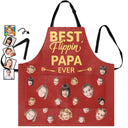 Custom Photo Best Flippin' Papa Ever - Birthday, Anniversary, Funny Gift For Men, Dad, Grandpa, Husband, Boyfriend - Personalized Apron