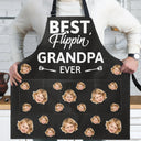 Custom Photo Best Flippin' Papa Ever - Birthday, Anniversary, Funny Gift For Men, Dad, Grandpa, Husband, Boyfriend - Personalized Apron