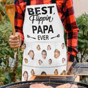 Custom Photo Best Flippin' Papa Ever - Birthday, Anniversary, Funny Gift For Men, Dad, Grandpa, Husband, Boyfriend - Personalized Apron