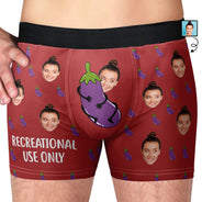 Photo personnalisée à usage récréatif uniquement - Cadeau amusant pour mari ou petit ami - Boxer homme personnalisé