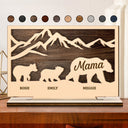 Mama Mom Bear - Loving Gift For Mother, Grandma, Nana, Father, Grandpa, Papa - Personalized Custom Shaped 2-Layered Wooden Plaque