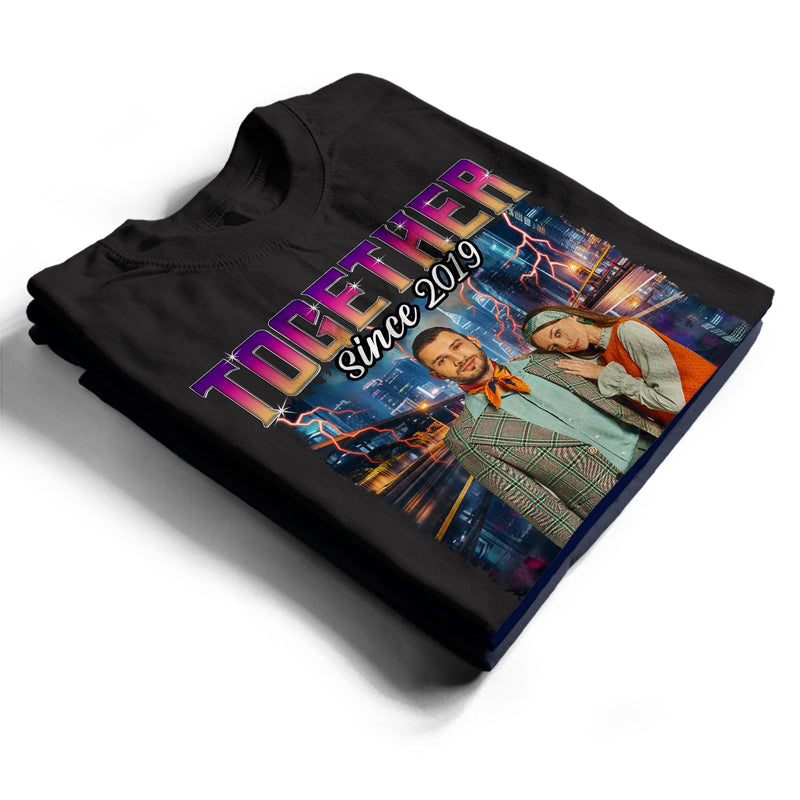 Custom Photo Together Since Hip Hop Retro Style - Birthday, Anniversary Gift For Couple, Spouse, Husband, Wife - Personalized T Shirt