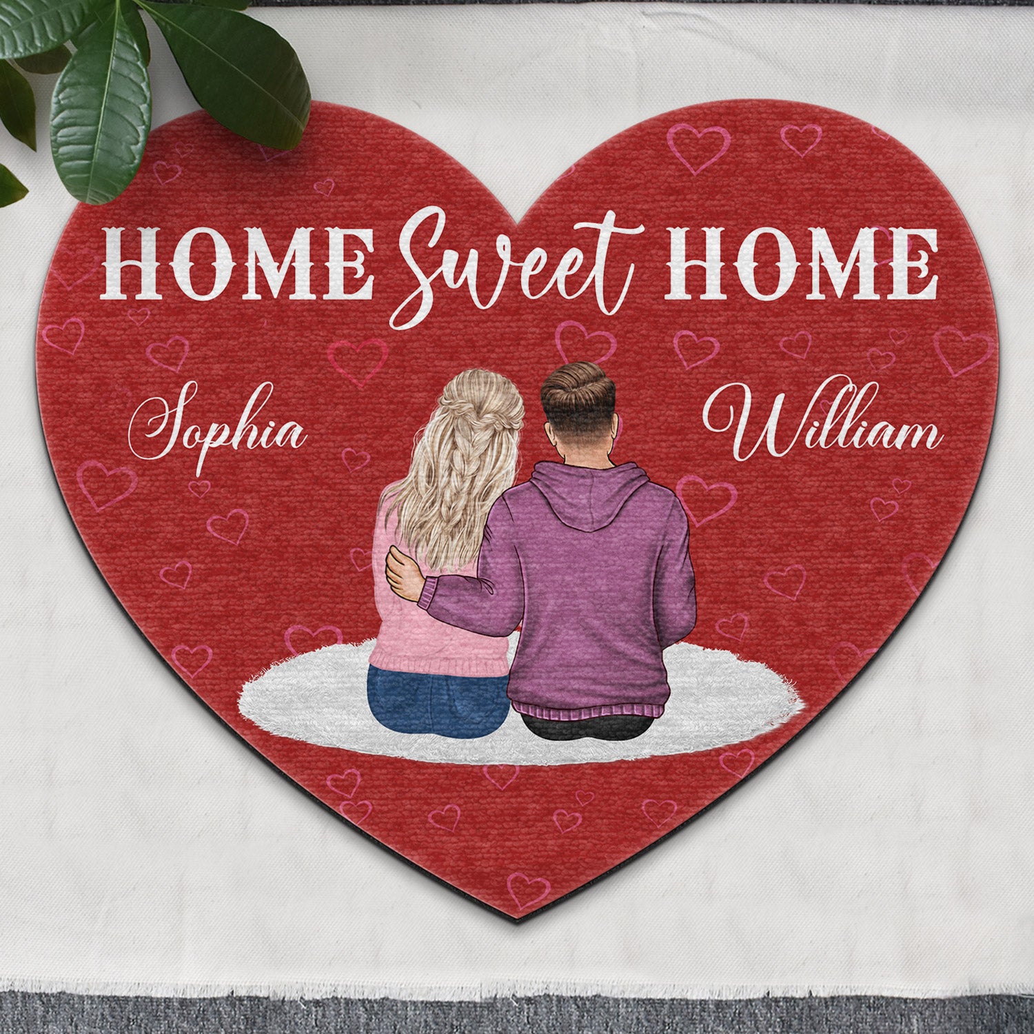 Home Sweet Home - Gift For Couples - Personalized Custom Shaped Doormat