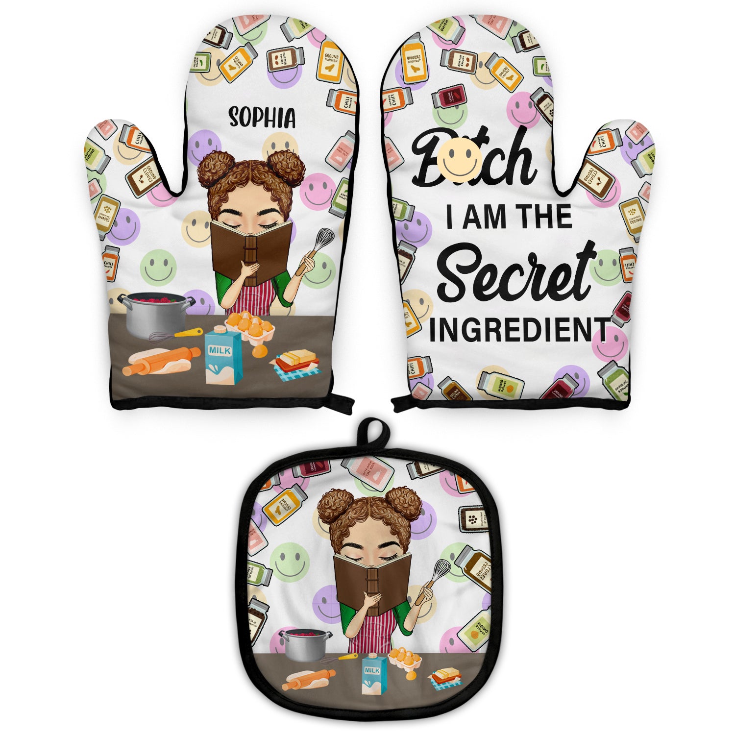 I Am The Secret Ingredient - Gift For Cooking Lovers, Gift For Mother - Personalized Oven Mitts, Hot Holders