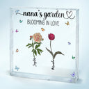 Granny's Garden Love Grows Here - Birthday, Loving Gift For Mom, Mum, Mother, Nana, Grandma - Personalized Square Shaped Acrylic Plaque