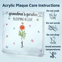 Granny's Garden Love Grows Here - Birthday, Loving Gift For Mom, Mum, Mother, Nana, Grandma - Personalized Square Shaped Acrylic Plaque