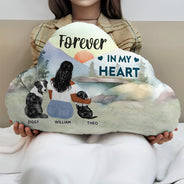 Un lien indéfectible - Cadeau pour les amoureux des chiens et les mamans de chiens - Coussin personnalisé en forme de nuage