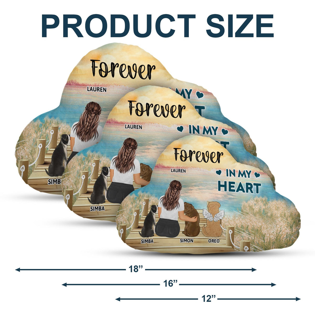 Un lien indéfectible - Cadeau pour les amoureux des chiens et les mamans de chiens - Coussin personnalisé en forme de nuage