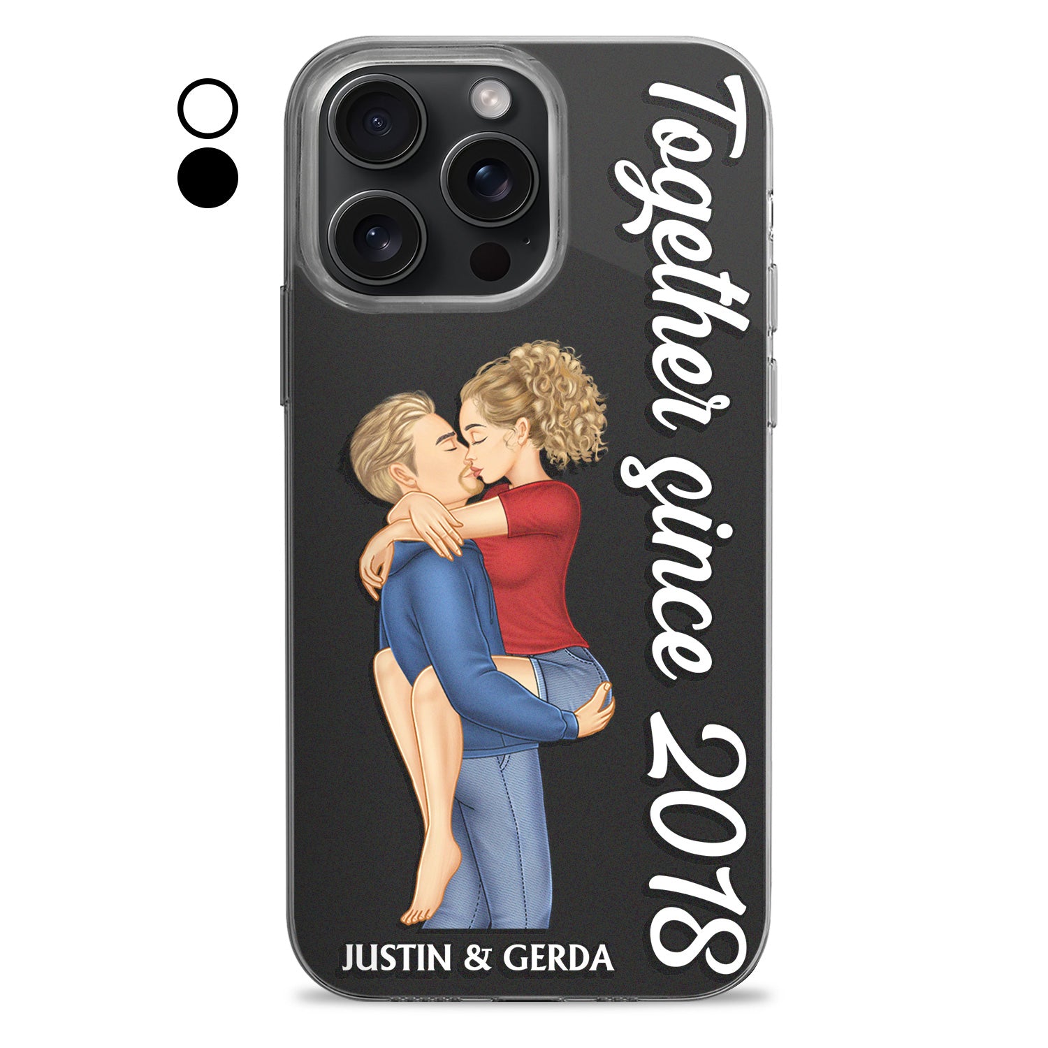 Together Since Couple Kissing - Loving, Anniversary Gift For Spouse, Husband, Wife - Personalized Clear Phone Case