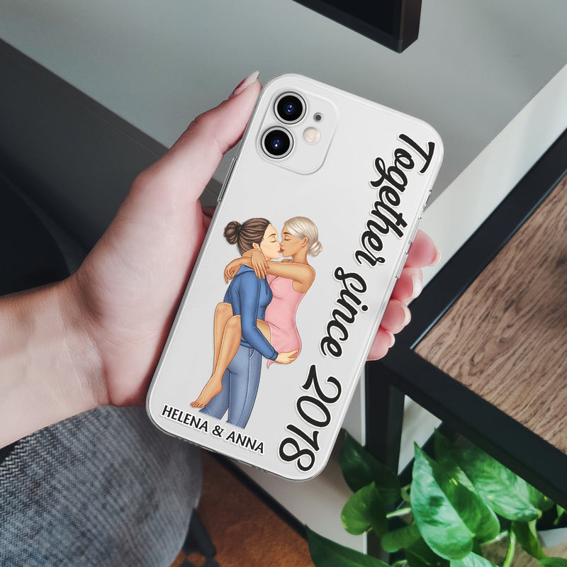 Ensemble depuis le baiser du couple - Cadeau d'anniversaire pour conjoint, mari, femme - Coque de téléphone transparente personnalisée