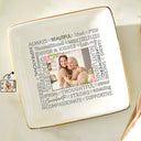 Custom Photo Hugs & Kisses - Birthday, Loving Gift For Mom, Mum, Mother, Nana, Grandma - Personalized Ring Dish