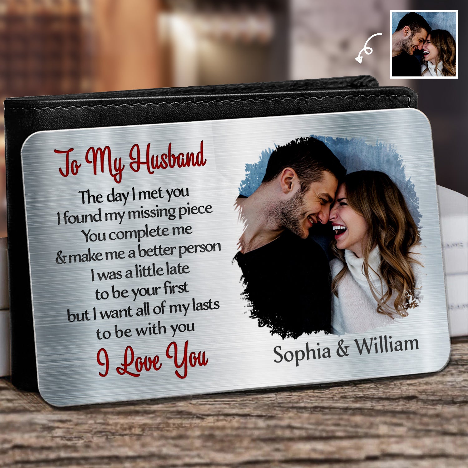 Custom Photo All Of My Lasts To Be With You - Gift For Couples, Husband, Wife - Personalized Aluminum Wallet Card
