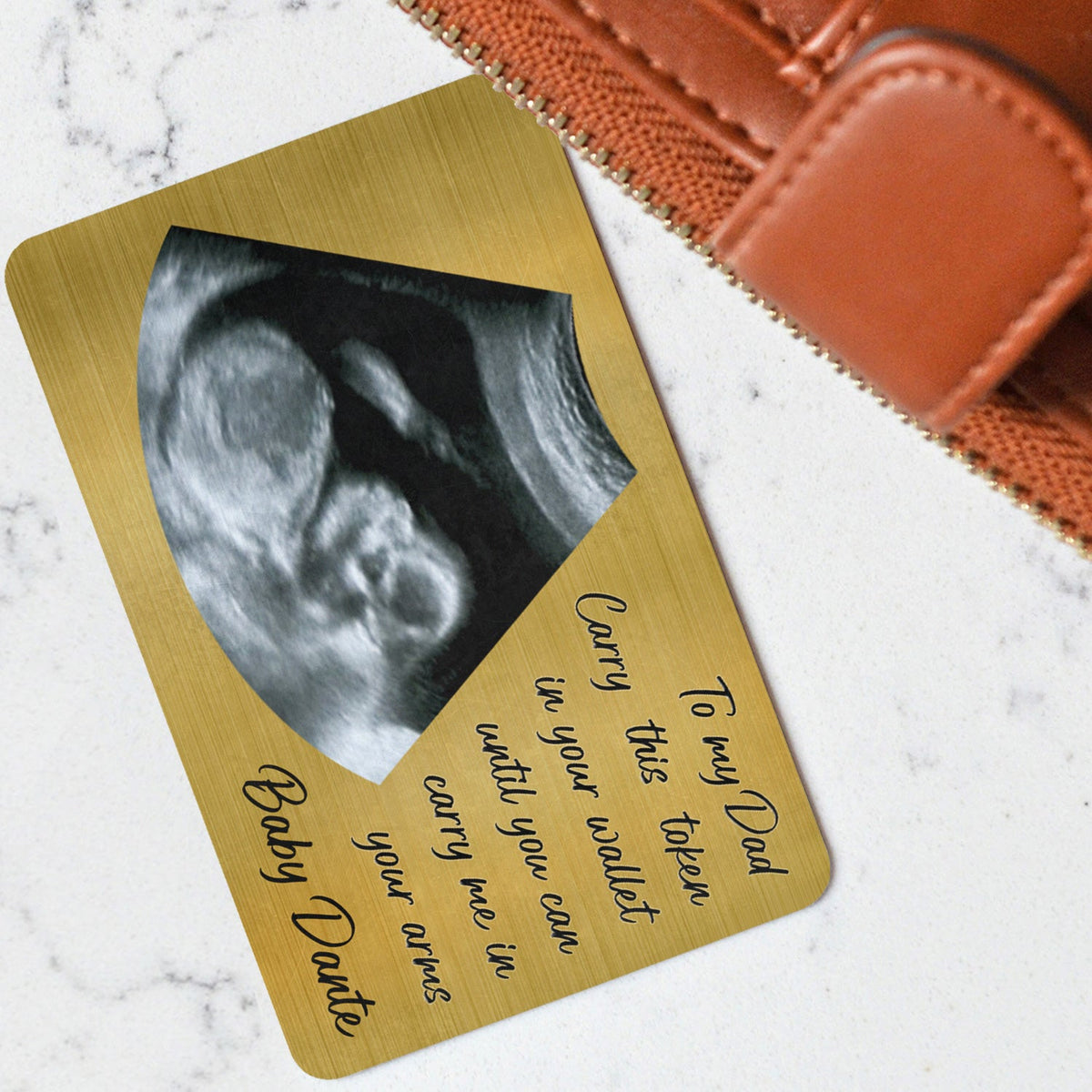 Custom Photo Until You Can Carry Me In Your Arms - Birthday, Loving Gift For Father, Dad-to-be - Personalized Aluminum Wallet Card